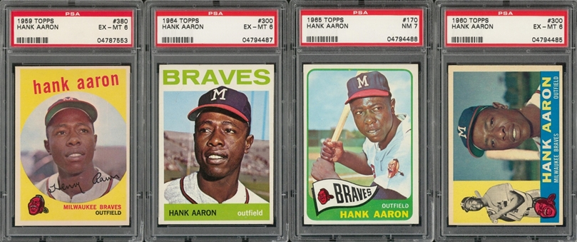 1955-1969 Topps Hank Aaron Graded Collection (7 Different)